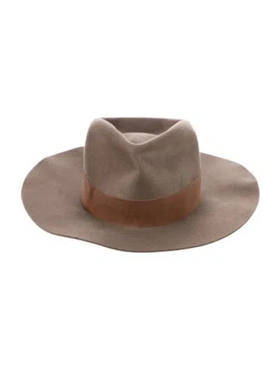 Pre-owned Janessa Leone Wool Hat W/tags In Neutrals