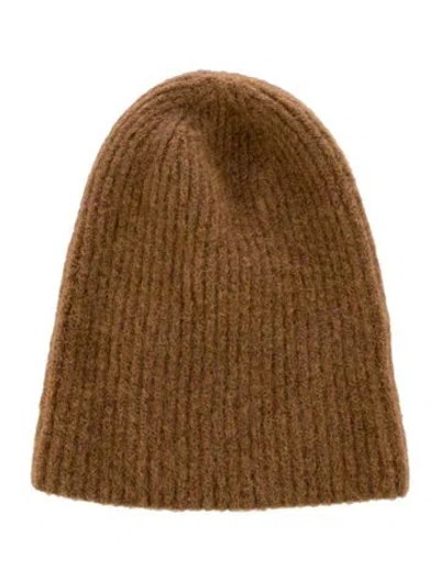 Pre-owned Janessa Leone Wool Knitted Beanie In Neutral