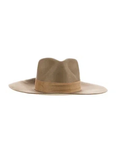 Pre-owned Janessa Leone Wool Western Hat In Neutrals