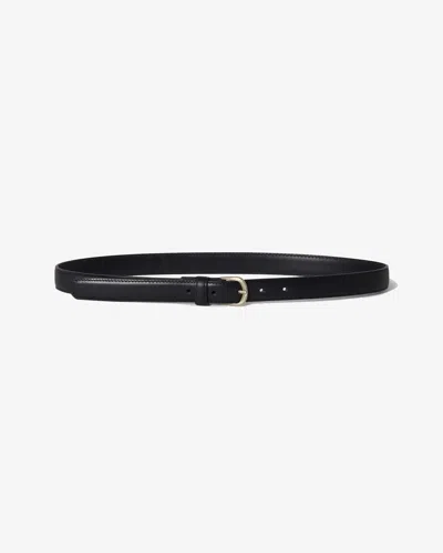 Janessa Leone Slim Leather Belt In Black