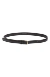 Janessa Leone Brass Buckle Leather Belt In Black