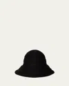 Janessa Leone Zeke Straw Bucket Hat In Black