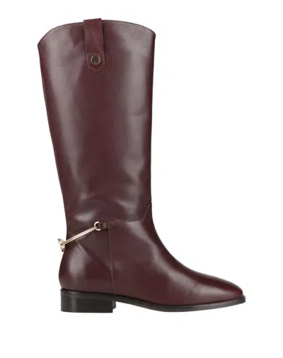 Janet & Janet Woman Boot Burgundy Size 6 Leather In Brown