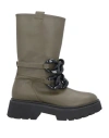 Janet & Janet Woman Boot Military Green Size 8 Soft Leather In Green