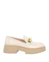 Janet & Janet Woman Loafers Beige Size 11 Leather In Sand