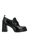 Janet & Janet Woman Loafers Black Size 9 Leather