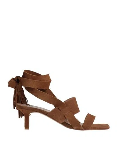 Janet & Janet Woman Sandals Camel Size 8 Leather In Brown