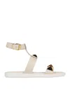 Janet & Janet Woman Sandals Ivory Size 8 Soft Leather In White
