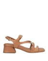 Janet & Janet Woman Sandals Tan Size 8 Leather In Brown