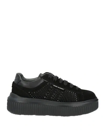 Janet & Janet Woman Sneakers Black Size 9 Leather, Textile Fibers