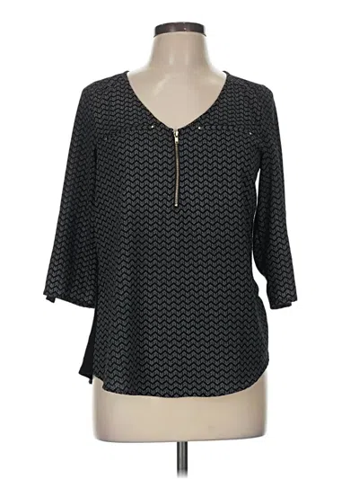 Pre-owned Janet Chung 3/4 Sleeve Blouse In Black