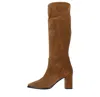 Janet & Janet Woman Boot Tan Size 8 Leather In Marrone Marroni