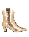 Janet & Janet Woman Ankle Boots Copper Size 8 Leather In Orange