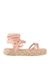 Janet & Janet Woman Espadrilles Light Pink Size 6 Leather