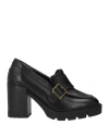 Janet & Janet Woman Loafers Black Size 8 Calfskin In Black