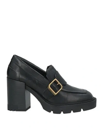 Janet & Janet Woman Loafers Black Size 8 Calfskin