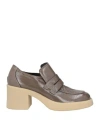 Janet & Janet Woman Loafers Taupe Size 11 Soft Leather In Grey