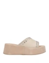 Janet & Janet Woman Sandals Beige Size 6 Leather In Beige
