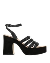 Janet & Janet Woman Sandals Black Size 10 Leather