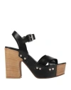 Janet & Janet Woman Mules & Clogs Black Size 8 Leather In Black