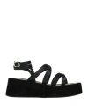 Janet & Janet Woman Sandals Black Size 6 Leather In Black