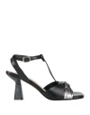 Janet & Janet Woman Sandals Black Size 6 Leather In Black