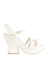 Janet & Janet Woman Sandals Cream Size 9 Soft Leather In White