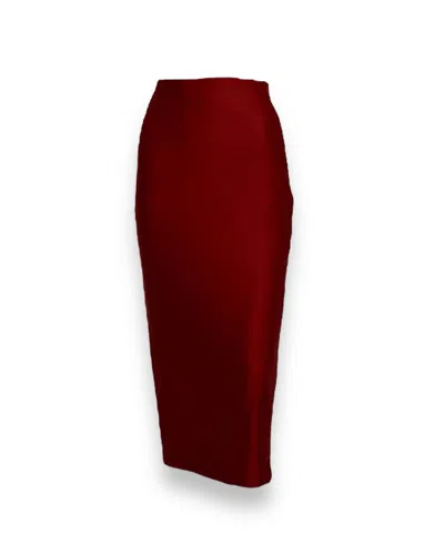 Janet Medina Nyc Women's Red Burgundy Pencil Skirt