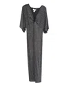 Janette Plus Draped Glitter Midi Dress In Black Multi In Multi