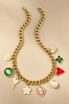 Janey Bee Jems Large Curb Chain One-of-a-kind Charm Necklace In Multi
