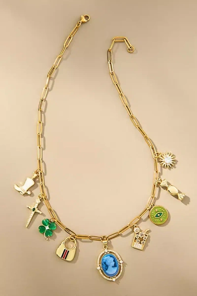 Janey Bee Jems Medium Paperclip Chain One-of-a-kind Charm Necklace In Multi