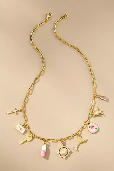 Janey Bee Jems Small Paperclip Chain One-of-a-kind Charm Necklace In Multi