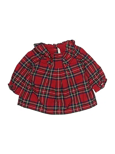 Pre-owned Janie And Jack Babies' 3/4 Sleeve Blouse In Red