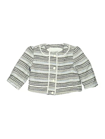 Pre-owned Janie And Jack Kids' 3/4 Sleeve Blouse In Silver