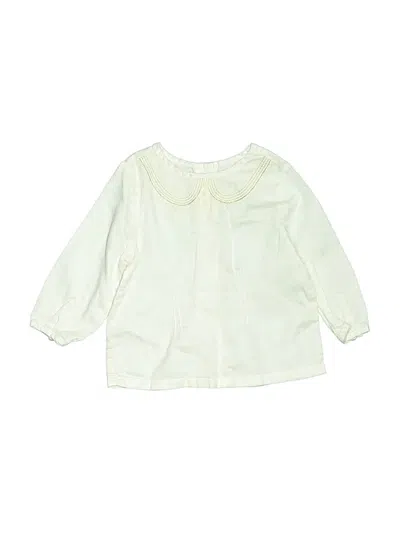 Pre-owned Janie And Jack Babies' 3/4 Sleeve Blouse In White