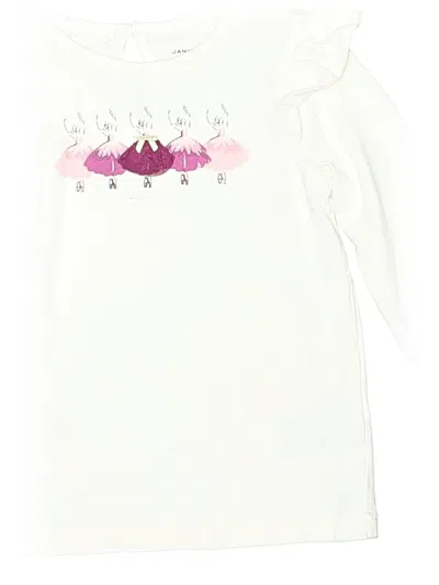 Pre-owned Janie And Jack Kids' 3/4 Sleeve T-shirt In White