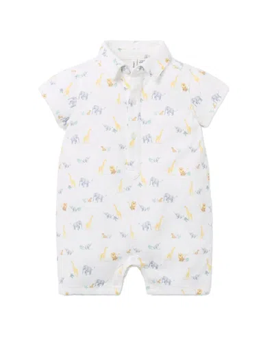 Janie And Jack Animal Friends Romper In White