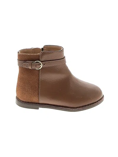 Pre-owned Janie And Jack Kids' Ankle Boots In Brown