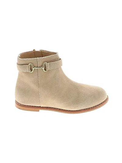 Pre-owned Janie And Jack Kids' Ankle Boots In Tan