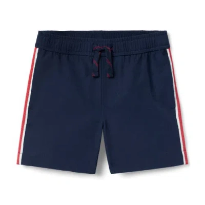 Janie And Jack Babies'  Athletic Stripe Short In Blue
