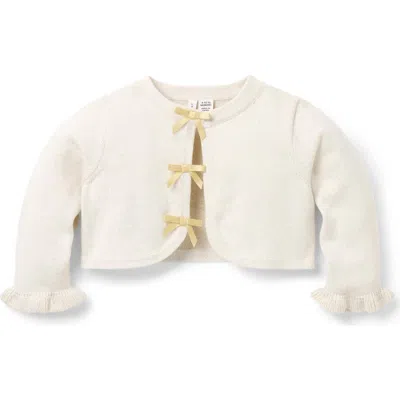 Janie And Jack Baby Bow Cropped Cardigan In White