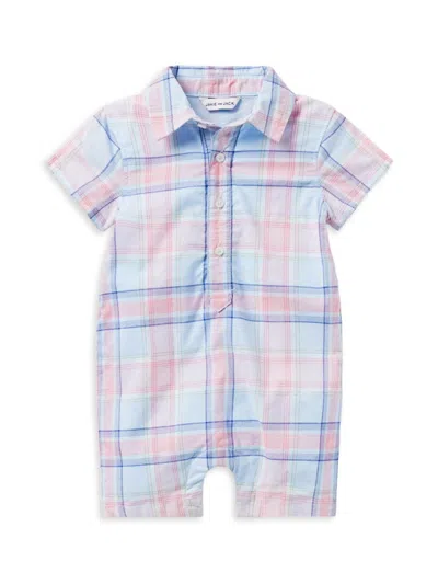 Janie And Jack Baby Boy's Madras Plaid Romper In Blue