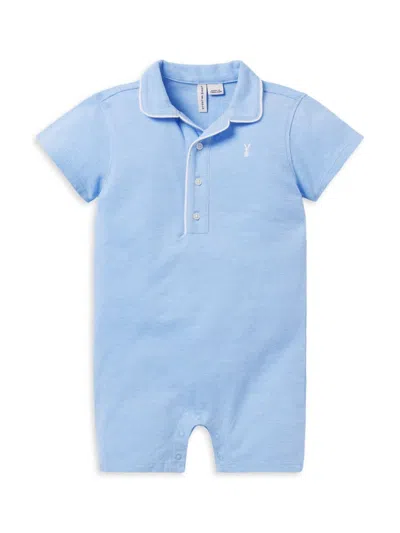 Janie And Jack Baby Boy's Polo Romper In Blue