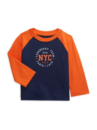 Janie And Jack Baby Boy's Raglan Tee In Navy