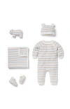Janie And Jack Baby Bundle Of Love Striped Textured Knit Gift Set In Gray