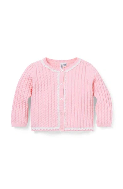 Janie And Jack Baby Cable Knit Cardigan In Pink