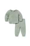 Janie And Jack Baby Cable Knit Matching Set In Green