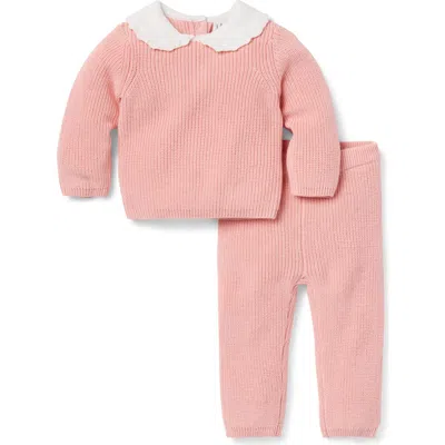 Janie And Jack Baby Crochet Collar Matching Set In Pink