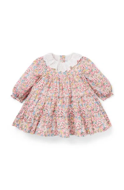 Janie And Jack Baby Ditsy Floral Eyelet Collar Dress In Multi