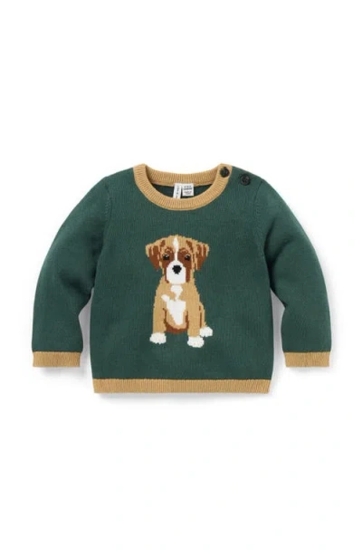Janie And Jack Baby Dog Sweater In Blue